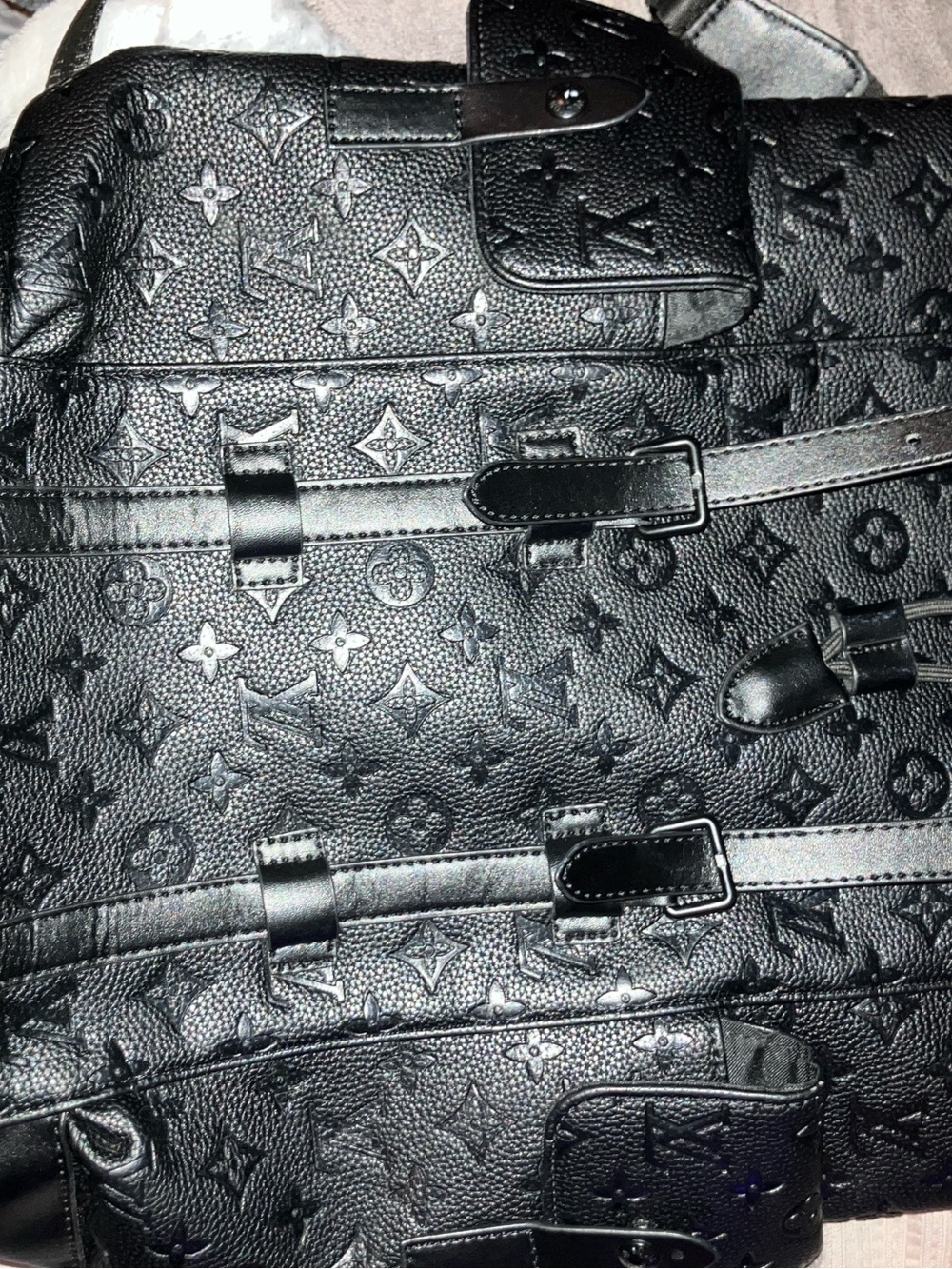 Louis Vuitton black leather back pack “ the Christopher” , great shape